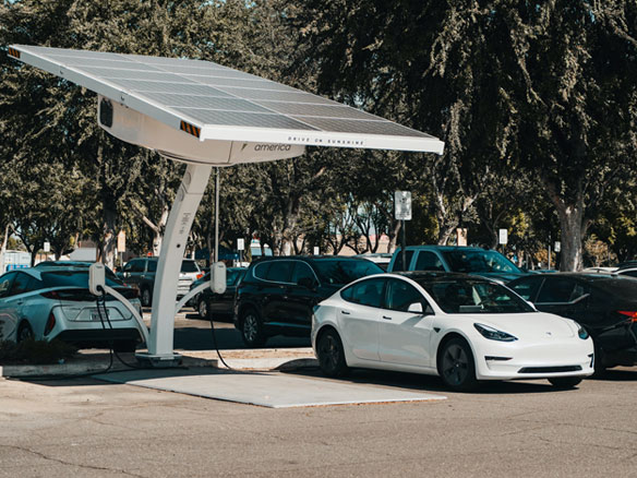 Electric Cars Charging on Stations